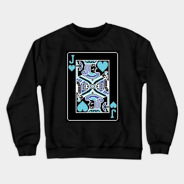 Jack of Hearts Pixel Art Bright Negative Mode Crewneck Sweatshirt by inotyler